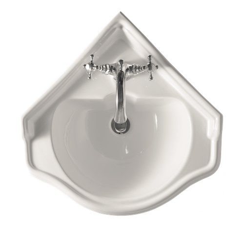 Wall-mounted washbasin - 1032 - Kerasan - ceramic / corner / 1-hole