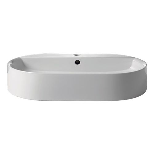 Countertop washbasin - 0285 - Kerasan - ceramic / oval / 1-hole