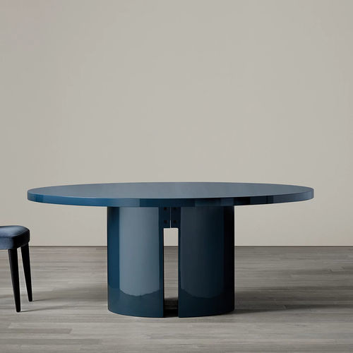 Contemporary dining table - GONG - MERIDIANI - oak / glossy lacquered wood / glass