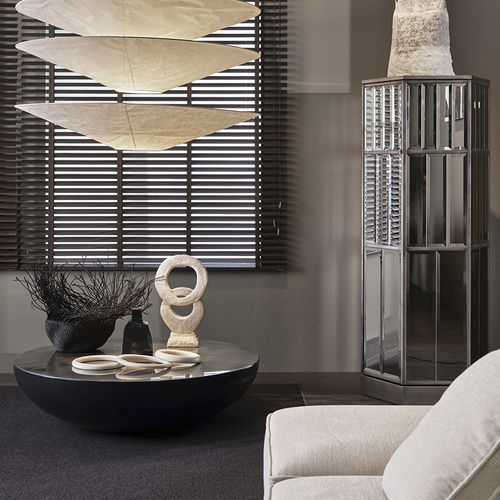 Contemporary coffee table - BONGO - MERIDIANI - steel / stainless steel / brass