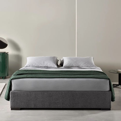 Double bed - DEREK - MERIDIANI - contemporary / upholstered / fabric