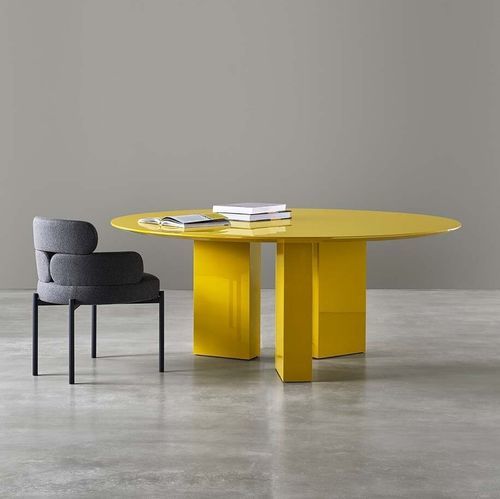 Contemporary dining table - PLINTO - MERIDIANI - oak / matte lacquered wood / glossy lacquered wood