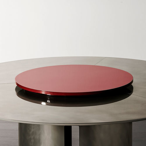 Brass table top - LAZY SUSAN - MERIDIANI - oak / marble / steel