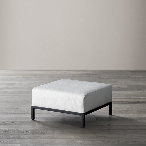 Contemporary ottoman - BERRY - MERIDIANI - leather / wooden / fabric