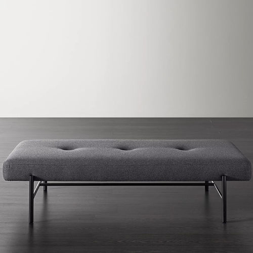 Contemporary day-bed - NINA - MERIDIANI - fabric / leather / lacquered metal