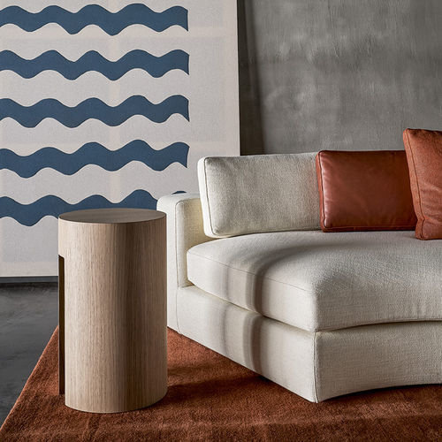 Contemporary side table - GONG - MERIDIANI - oak / glossy lacquered wood / matte lacquered wood