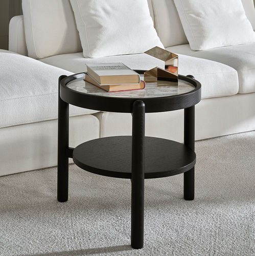 Contemporary side table - VITTORIO - MERIDIANI - oak / MDF / lacquered wood
