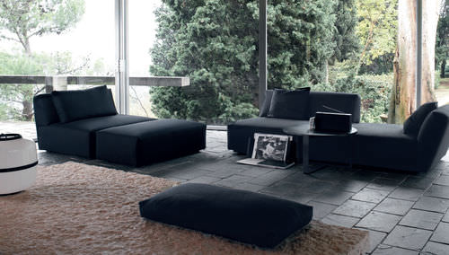 Contemporary chaise longue - ITACA  - Verzelloni - fabric / black / by Studio Lievore Altherr Molina