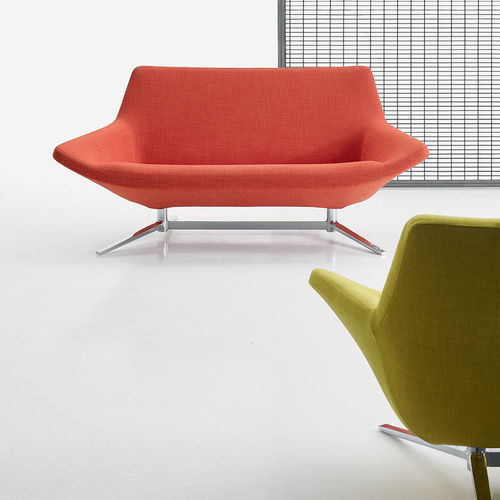 Contemporary sofa - Metropolitan '14 - B&B Italia - fabric / leather / with armrests