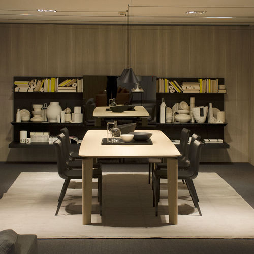Contemporary dining table - Oskar - B&B Italia - MDF / glass / marble