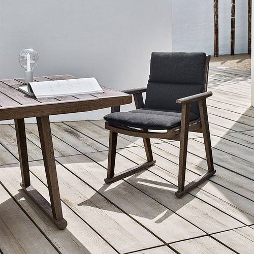 Contemporary chair - Gio - B&B Italia - outdoor / fabric / solid wood base