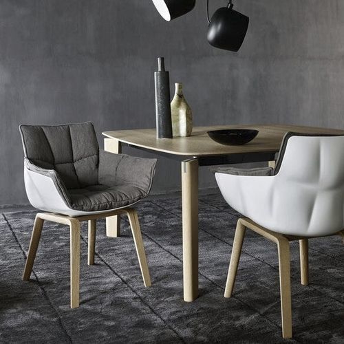 Contemporary chair - HUSK - B&B Italia - indoor / fabric / leather