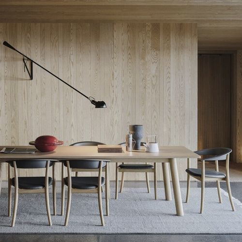 Contemporary chair - Belle - B&B Italia - indoor / leather / solid wood base