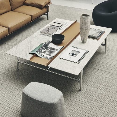 Contemporary coffee table - Pianura - B&B Italia - aluminum