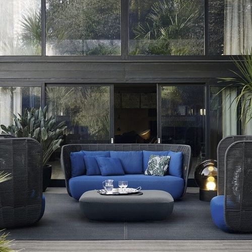 Contemporary sofa - Bay - B&B Italia - garden / fabric / with armrests