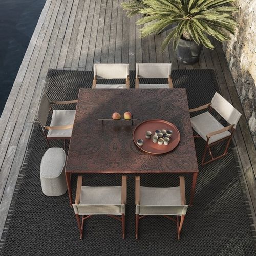 Contemporary table - Mirto - B&B Italia - aluminum / porcelain stoneware / enamaled lava stone