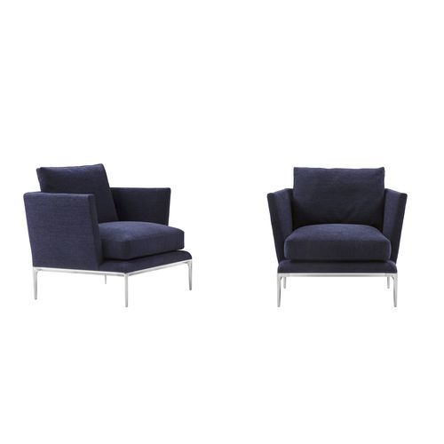 Contemporary armchair - B&B Atoll - B&B Italia - fabric / leather / steel