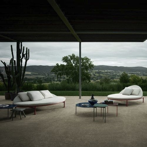 Contemporary sunbed - Borea - B&B Italia - fabric / aluminum / outdoor