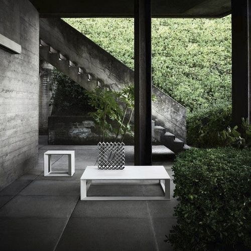 Contemporary coffee table - Pablo - B&B Italia - concrete / concrete base / rectangular