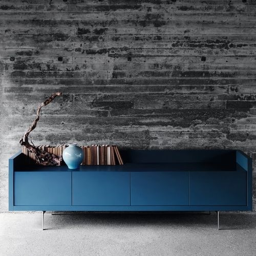 Contemporary sideboard - Liag&ograve; - B&B Italia - lacquered MDF / steel / smoked glass