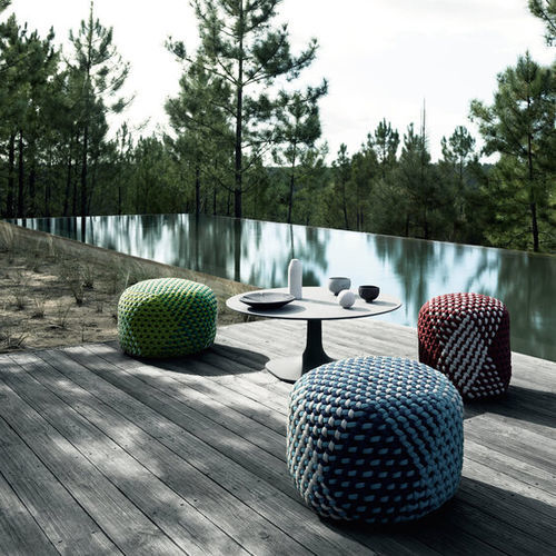 Contemporary pouf - Tramae - B&B Italia - wicker / polyethylene / other shapes