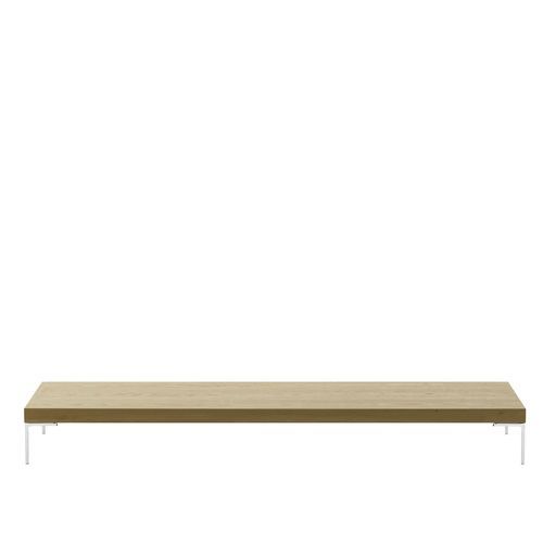 Contemporary coffee table - CHARLES - B&B Italia - wooden / metal base / rectangular
