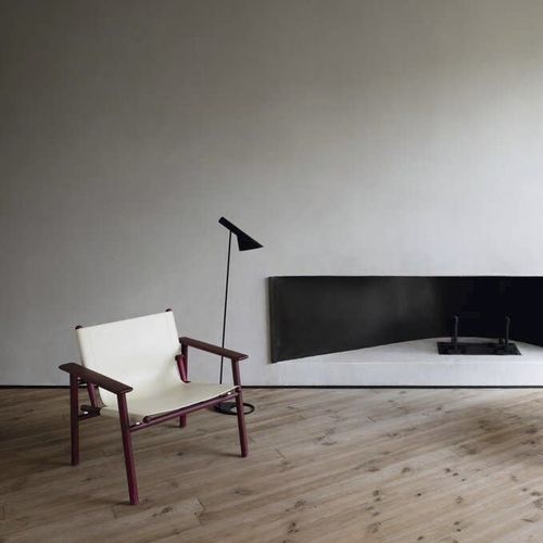 Contemporary armchair - CORDOBA - B&B Italia - leather / oak / brown