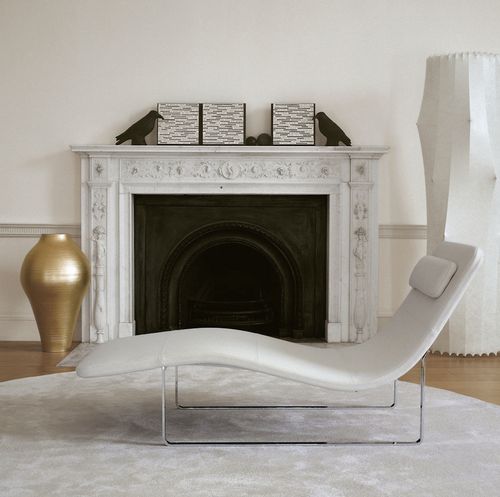 Contemporary chaise longue - LANDSCAPE - B&B Italia - fabric / leather / steel