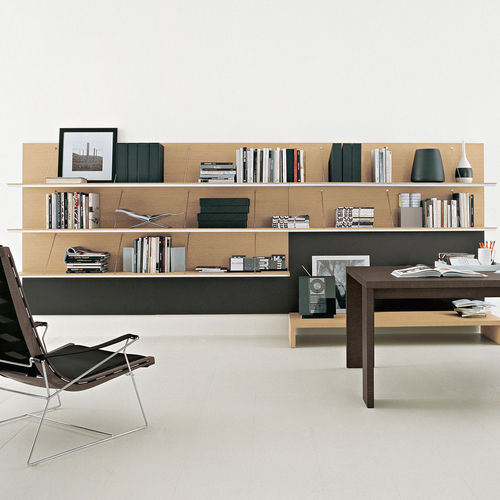 Wall-mounted bookcase - Pab - B&B Italia - contemporary / lacquered wood / lacquered MDF