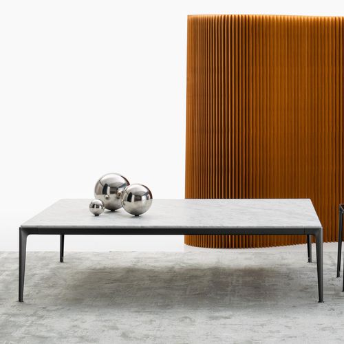 Contemporary coffee table - Mirto - B&B Italia - glass / MDF / marble