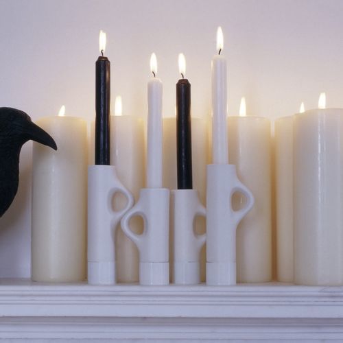 Metal candle holder - Lys - B&B Italia - glazed ceramic
