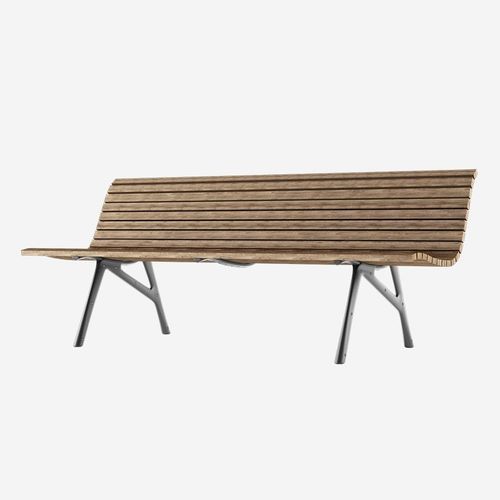 Contemporary garden bench - M22_O - ALIAS - teak / ash / cast aluminum
