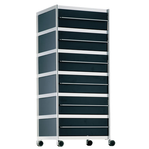 Aluminum office unit - car010 / SEC - ALIAS - lacquered metal / methacrylate / 1-drawer