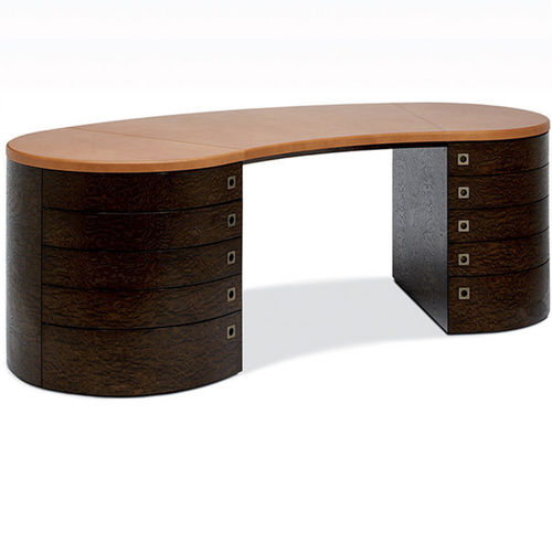 Contemporary desk - GIUNONE - Giorgio Armani Casa - wooden / leather / panel end