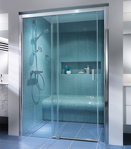 Walk-in shower - KENDO - Mobalpa - glass / sliding door / rectangular