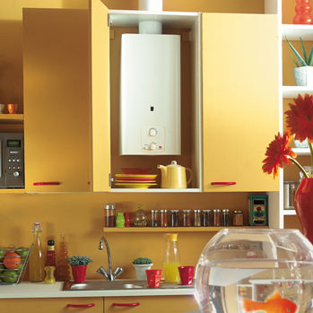 Electric instant water heater - OPALIA C 11 G & C 14 G - Saunier Duval - gas / wall-mounted / vertical