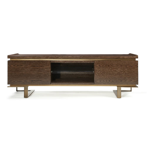 Contemporary TV cabinet - PRINCETON - HUGUES CHEVALIER - lowboard / wooden / glass