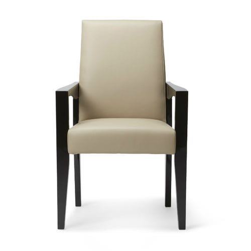 Contemporary dining chair - YING - HUGUES CHEVALIER - leather / wooden ...