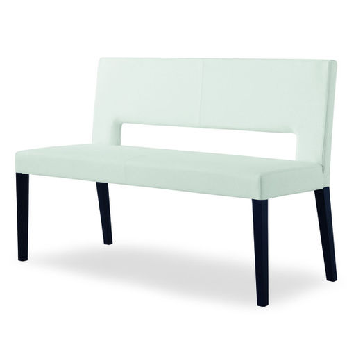 Traditional upholstered bench - BLOOM - Airnova - leather / beech / commercial