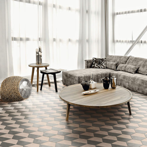 Indoor encaustic cement tile - HALF POWDER - BISAZZA - bathroom / living room / floor