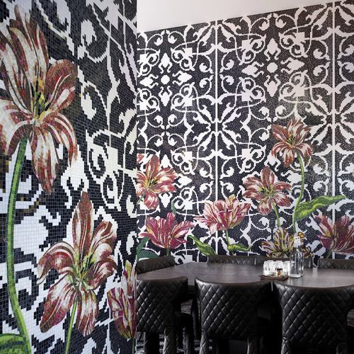 Glass mosaic tile - TULIPS - BISAZZA - high-gloss / indoor / outdoor