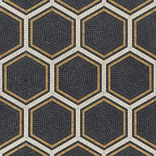 Marble mosaic tile - PIAZZA SCALA NERO - BISAZZA - high-gloss / indoor / living room