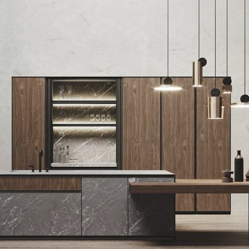 Contemporary storage cabinet for kitchen - AVOLA - BINOVA S.p.A. - wooden