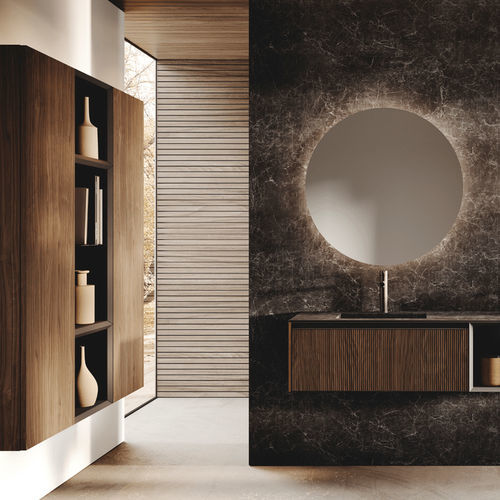 Contemporary bathroom cabinet - AVOLA LEGNO - BINOVA S.p.A. - home / wooden / smoked glass