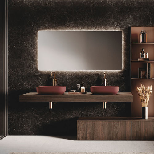 Double vanity top - BLUNA TECH - BINOVA S.p.A. - wooden