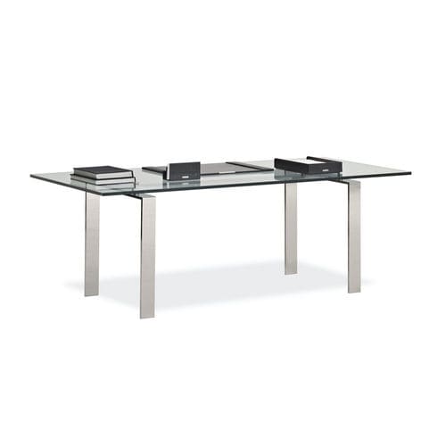 Contemporary desk - LANGHAM - Ralph Lauren Home - stainless steel / tempered glass
