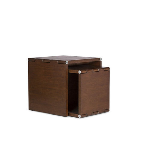 Contemporary nesting tables - BARNES - Ralph Lauren Home - oak / oak base / square