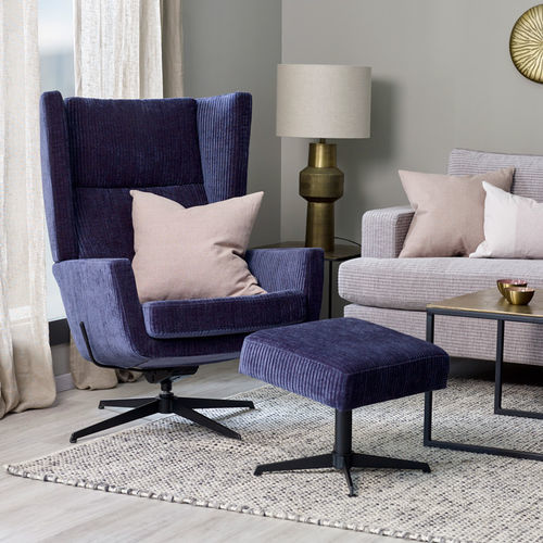 Scandinavian design armchair - DesigNature : Narvik - STORDAL Møbel as - velvet / leather / with removable cushion