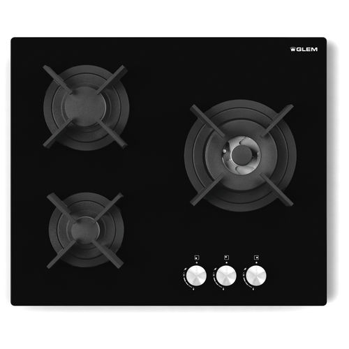 Gas cooktop - GVP635HBK - GLEM gas S.p.A. - 3 burner / built-in / with knobs