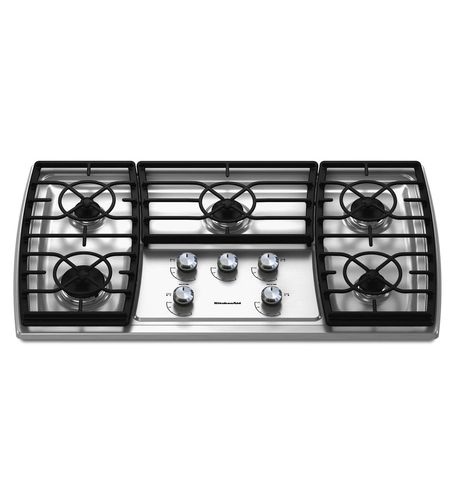 Gas cooktop - KGCK366VSS - KitchenAid - 5 burner / built-in / with knobs